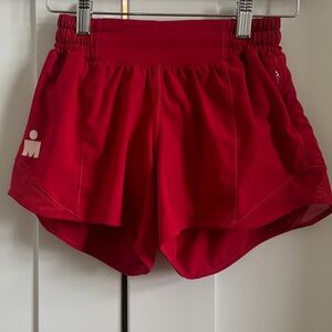 Lululemon Red Ironman Athletic Shorts